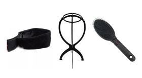 Kit Hair Grip Preto + Escova + Suporte Para Peruca Front Kit Hair Grip Preto + Escova + Suporte Para Peruca Front