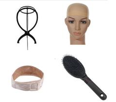 Kit Hair Grip + Suporte + Escova + Wig Cap Bege Para Peruca Kit Hair Grip + Suporte + Escova + Wig Cap Bege Para Peruca