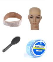 Kit Hair Grip + Wig Cap + Escova + Fita Azul Lace Front 3Mt