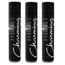 Kit Hair Spray Charming Black Extra Forte Sem Perfume 400ml - 3 Unidades Kit Hair Spray Charming Black Extra Forte Sem Perfume 400ml - 3 Unidades