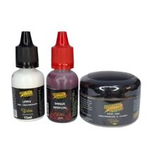 Kit halloween latex 15 ml, sangue 15 ml e massa fake 50g