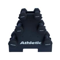 Kit Halter Emborrachado Sextavados Athletic 9kg Para Treino E Musculação