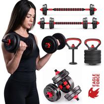 Kit Halter Musculação 15kg Ajustável Anilhas E Barra Kit Halter Musculação 15kg Ajustável Anilhas E Barra