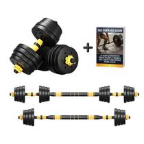 Kit Halteres 3 em 1 Ajustável até 20kg Musculação + E-book Kit Halteres 3 em 1 Ajustável até 20kg Musculação + E-book