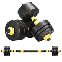 Kit Halteres 3 Em 1 Peso Musculação Até 40Kg Ajustável Preto - Ahead Sports