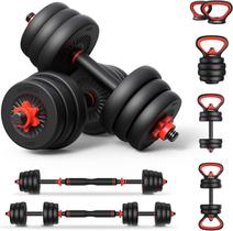 Kit Halteres 6 Em 1 Peso Musculação Até 20Kg Ajustável Preto - Ahead Sports