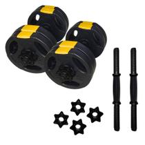 Kit halteres ajustável até 20kg musculação peso ahead sports Kit halteres ajustável até 20kg musculação peso ahead sports
