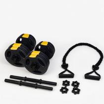 Kit halteres ajustavel ate até 40kg + elastico expansor pesado