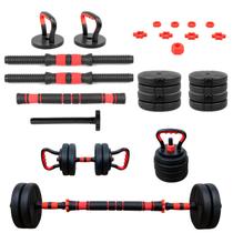 Kit Halteres Anilhas Ajustáveis 15kg Treino Completo 6 em 1 Kit Halteres Anilhas Ajustáveis 15kg Treino Completo 6 em 1
