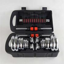 Kit Halteres Anilhas Cromadas 20kg Com Maleta Deend