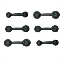 Kit Halteres de Ferro Fundido Pintado - Pares de 1, 2 e 3 Kg Kit Halteres de Ferro Fundido Pintado - Pares de 1, 2 e 3 Kg