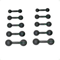 Kit Halteres de Ferro Fundido Pintado - Pares de 1 a 5 Kg