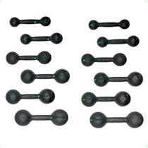 Kit Halteres de Ferro Fundido Pintado - Pares de 500g, 1, 2, 3, 4 e 5 Kg Kit Halteres de Ferro Fundido Pintado - Pares de 500g, 1, 2, 3, 4 e 5 Kg