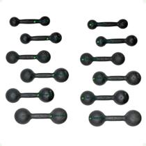 Kit Halteres de Ferro Fundido Pintado - Pares de 500g, 1, 2, 3, 4 e 5 Kg