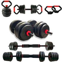 Kit Halteres Musculação Kettlebell 6 em 1 Peso 20kg Academia