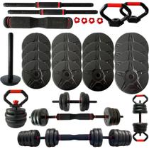 Kit Halteres Musculação Kettlebell 6 Em 1 Peso 30Kg Odin Fit