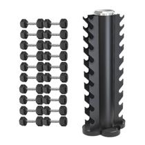 Kit halteres sextavado 1kg a 8kg total 68kg + suporte torre Kit halteres sextavado 1kg a 8kg total 68kg + suporte torre