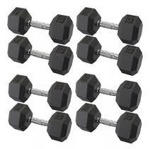 Kit Halteres Sextavado Emborrachado 12,5 a 20 kg Kit Halteres Sextavado Emborrachado 12,5 a 20 kg