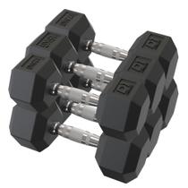 Kit Halteres Sextavado Emborrachado 12,5kg / 15kg / 17,5kg
