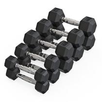 Kit Halteres Sextavado Emborrachado pares 2,5/5/12,5/15/20kg Kit Halteres Sextavado Emborrachado pares 2,5/5/12,5/15/20kg