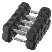 Kit Halteres Sextavado Emborrachado Pares 4/5/8/12,5 e 20kg (99kg) Kit Halteres Sextavado Emborrachado Pares 4/5/8/12,5 e 20kg (99kg)