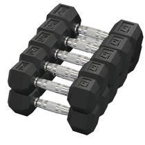 Kit Halteres Sextavado Emborrachado pares 6/7/8/9/10kg Kit Halteres Sextavado Emborrachado pares 6/7/8/9/10kg