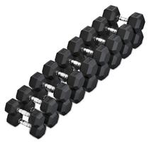 Kit Halteres Sextavado Emborrachado pares 8 a 30kg Kit Halteres Sextavado Emborrachado pares 8 a 30kg