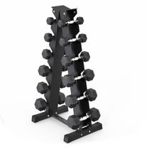Kit Halteres Sextavado Pares 1kg a 6kg C/ Suporte Vertical Academia Kit Halteres Sextavado Pares 1kg a 6kg C/ Suporte Vertical Academia