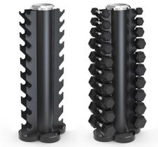 Kit Halteres Sextavado - Pares 2 a 12,5kg Com Suporte Torre Kit Halteres Sextavado - Pares 2 a 12,5kg Com Suporte Torre