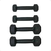 Kit Halteres Sextavado - (Pares de 1 e 2 Kg) Kit Halteres Sextavado - (Pares de 1 e 2 Kg)