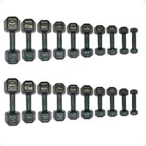 Kit Halteres Sextavados Emborrachados - Pares de 1 a 10 Kg Kit Halteres Sextavados Emborrachados - Pares de 1 a 10 Kg
