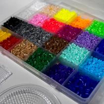 Kit hama beads 2.6mm com 12.000 peças em plastico - AZULIA