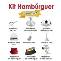 Kit Hambúrguer Gourmet 9 Itens Modelador Espátula Balança