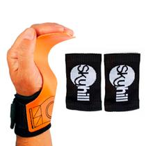 Kit Hand Grip Competition Skyhill e Munhequeira Anti Suor Preta Kit Hand Grip Competition Skyhill e Munhequeira Anti Suor Preta