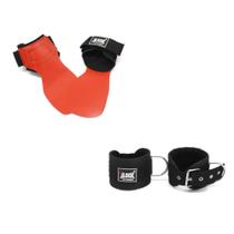 Kit Hand Grip Exercício Funcional + Puxador Polia Tornozeleira Academia