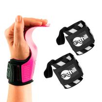 Kit Hand Grip Legacy Skyhill Neo Pink e Munhequeira Elástica