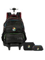 Kit Harry Potter Mochila Rodas + Estojo Box + Estojo Triplo