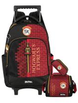 Kit Harry Potter Mochila Rodas + Lancheira + Estojo Triplo