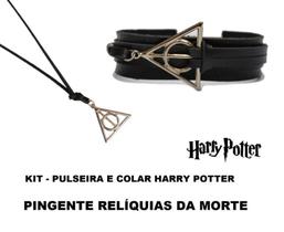 Kit Harry Potter Pulseira e Colar Relíquias Da Morte