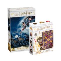 Kit Harry Potter QuebraCabeça 200 Peças Baralho Copag Ilustrado Colecionável