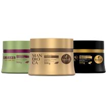 Kit Haskell 3 Máscaras Cronograma Capilar Cavalo Forte Bananeira Mandioca 300g Kit Haskell 3 Máscaras Cronograma Capilar Cavalo Forte Bananeira Mandioca 300g