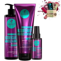 Kit Haskell Acidificante Matizador Shampoo Máscara e Balm
