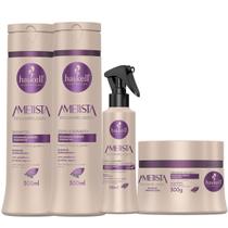 Kit Haskell Ametista Desamareladora Shampoo, Condicionador e Máscara 300g/ml e Fluido 120ml Para Loiros ou Grisalhos