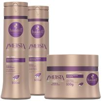 Kit Haskell Ametista Shampoo Condicionador Desamarelador Matizador 300ml Máscara Tratamento Creme