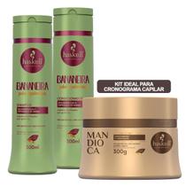 Kit Haskell Bananeira 300ml + Máscara Mandioca 300g - Melhor Cronograma Capilar