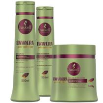 Kit Haskell Bananeira Pós Química Shampoo Condicionador 500ml Máscara Reconstrutora 500g Kit Haskell Bananeira Pós Química Shampoo Condicionador 500ml Máscara Reconstrutora 500g