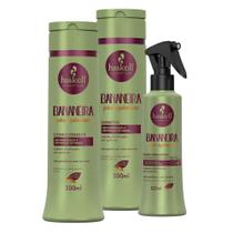 Kit Haskell Bananeira Pós-Química Shampoo e Condicionador 300ml + Fluido 120ml