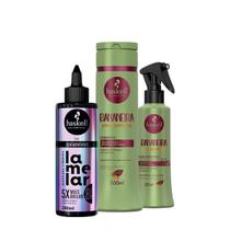 Kit Haskell Bananeira Shampoo e Fluido Obrigatório e Lamelar Máscara Líquida (3 produtos)