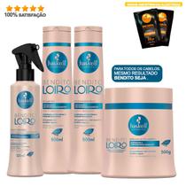 Kit Haskell Bendito Loiro 4 Produtos 500ml/g + Fluido Proteico 100ml