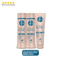 Kit Haskell Bendito Loiro Proteção 300ml (3 Produtos) - Shampoo, Condicionador + Proteína Pré Shampoo